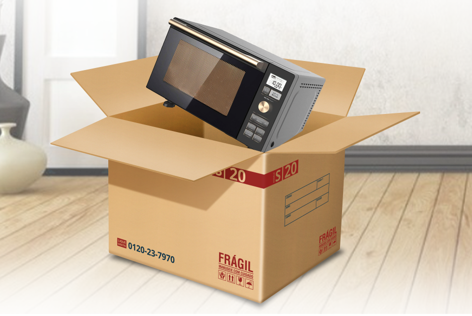 Forno elétrico dentro da caixa